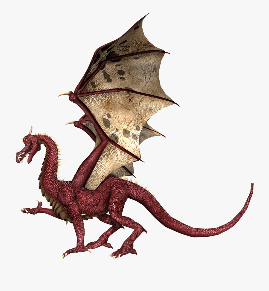 Dragon Red And Brown Wings - Red Dragon Middle Ages, Transparent Clipart