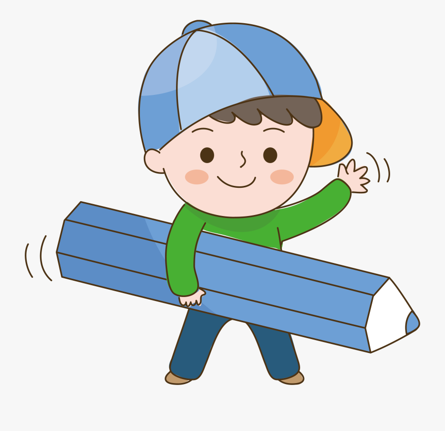 Image Royalty Free Download Child Cartoon A Boy - Boy With Pencil Cartoon, Transparent Clipart