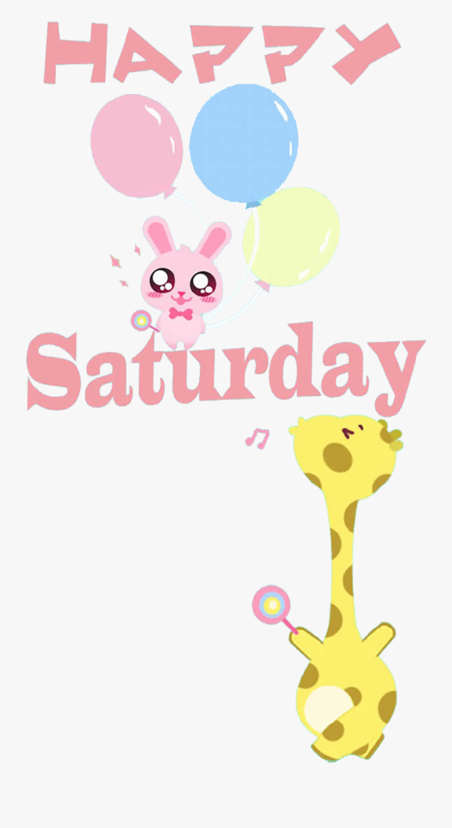 Ftestickers Text Clipart Happysaturday Cute - Cartoon, Transparent Clipart