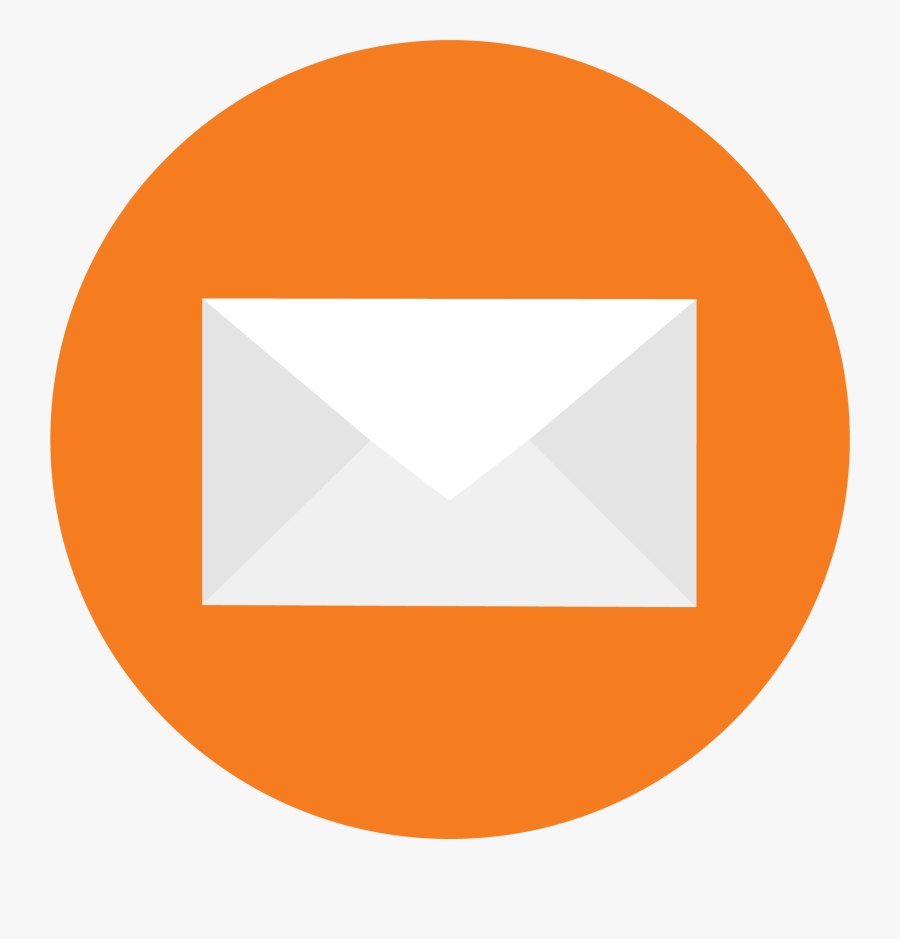 Email Icon Circle Orange, Transparent Clipart