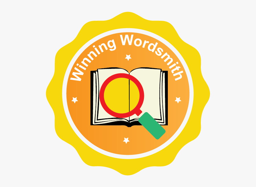 Winning Wordsmith Badge - Circle, Transparent Clipart