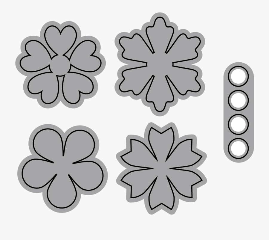 Small Flower Set, Transparent Clipart