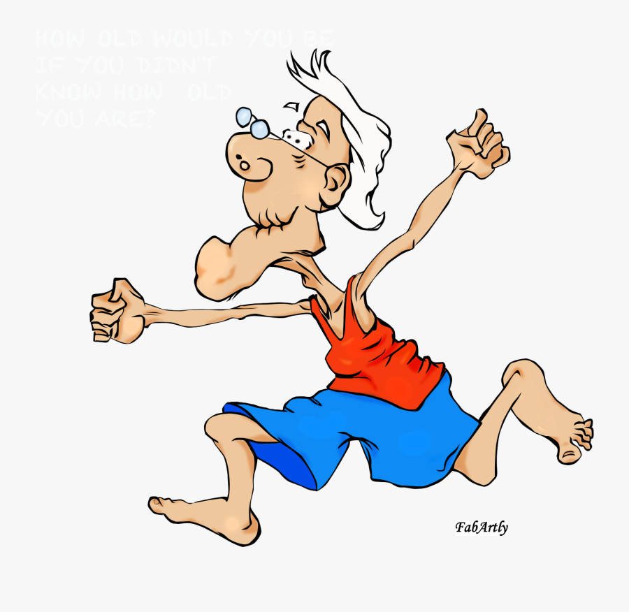 Old Man Running Png, Transparent Clipart