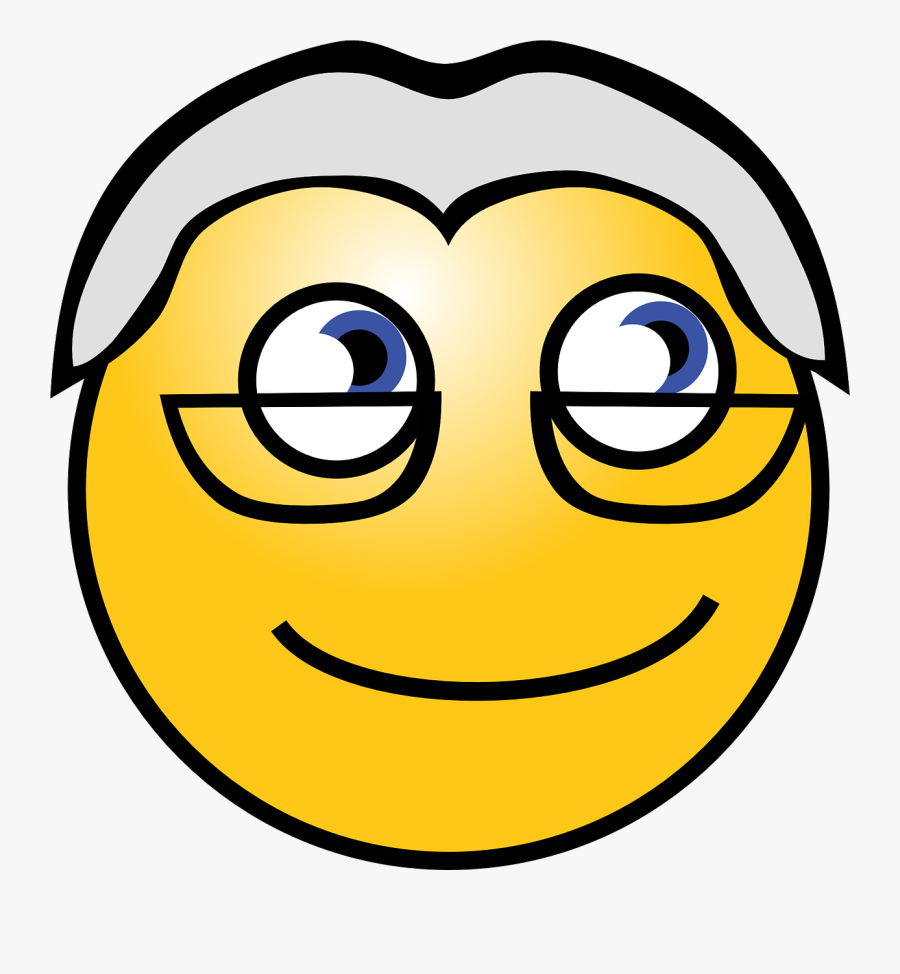 Old Person Smiley Face, Transparent Clipart