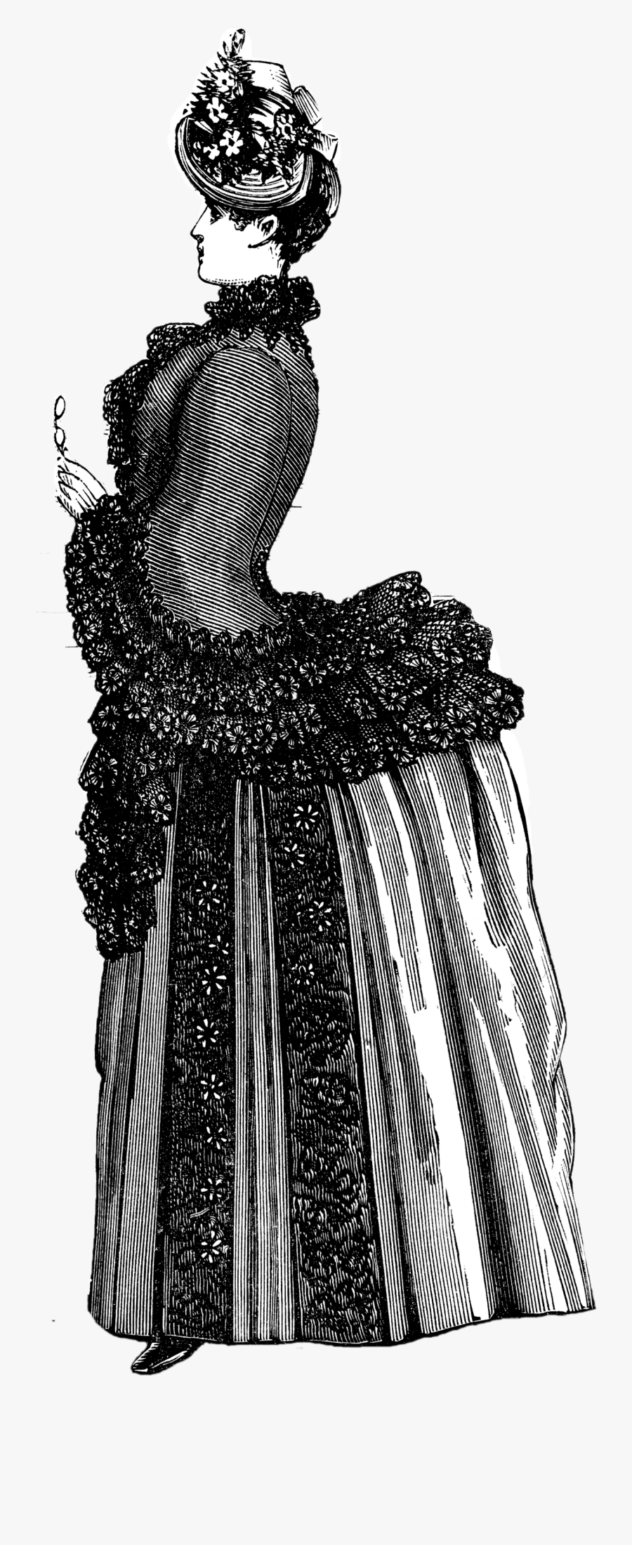 Vintage Victorian Lady Dress - Clothing, Transparent Clipart