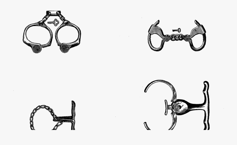 Metal Gear Clipart Printable - Vintage Handcuffs Png, Transparent Clipart