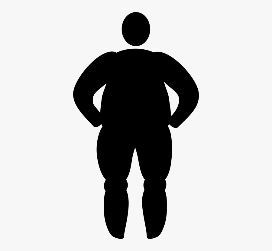 Shoulder,human Behavior,silhouette - Overweight Clipart Black And White, Transparent Clipart