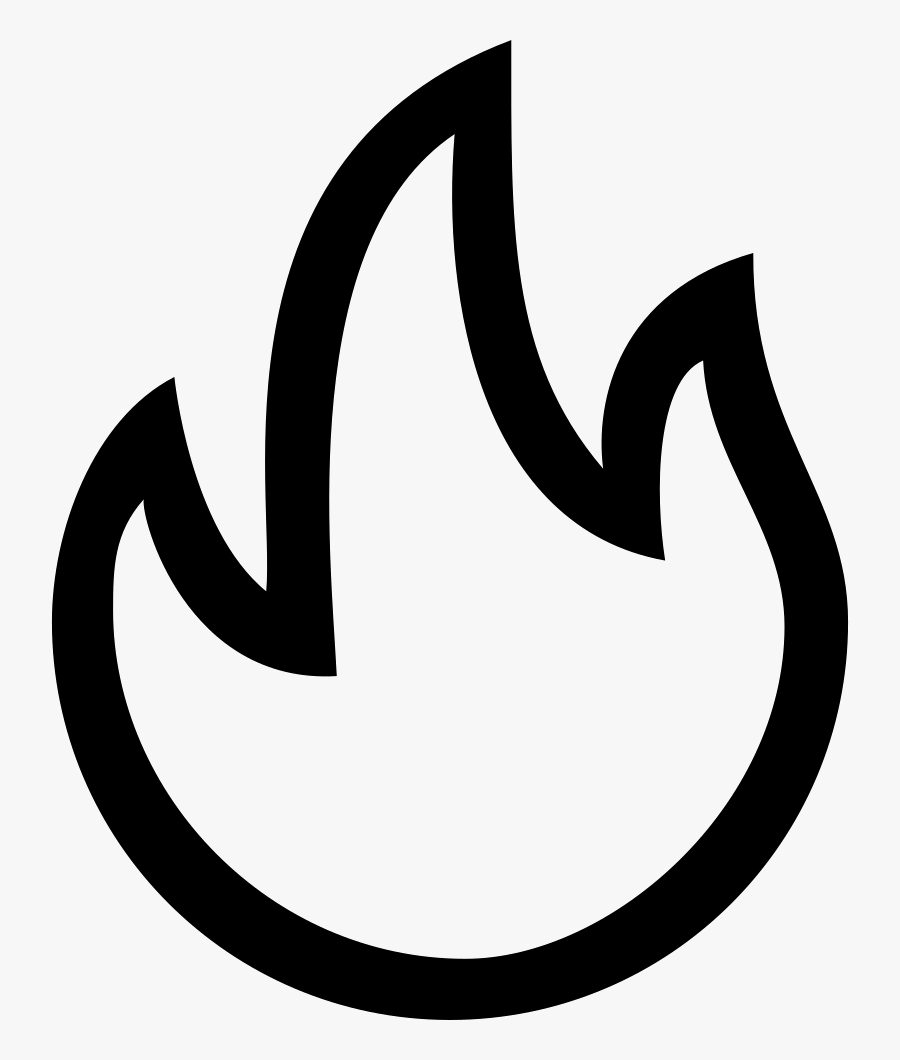 Hot Interface Symbol Of Fire Flames Outline - Fire Symbol Black And White Png, Transparent Clipart