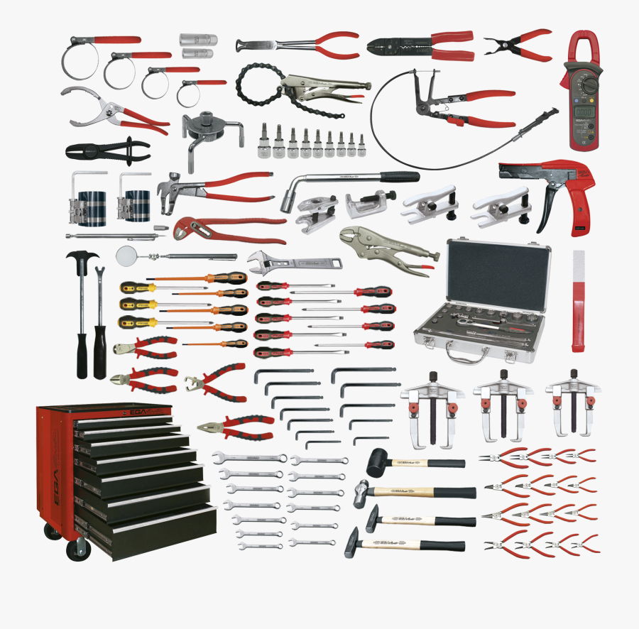 Automotive Tools - Toolkits - Automobile Sets - 126 - Mechanical Hand Tools Names, Transparent Clipart
