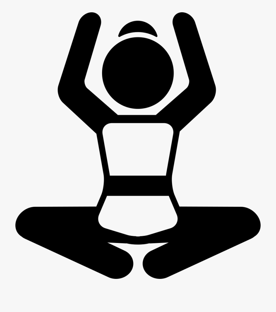 Woman Lotus Position With Arms Up Comments - Open Legs Icon, Transparent Clipart