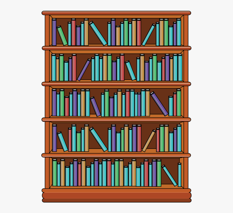 Bookshelf Clipart, Transparent Clipart