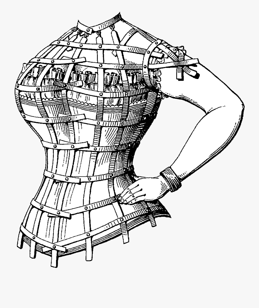 Free Freebie Printable Vintage Woman"s Torso For Assemblage - Victorian Clip Art Corset, Transparent Clipart