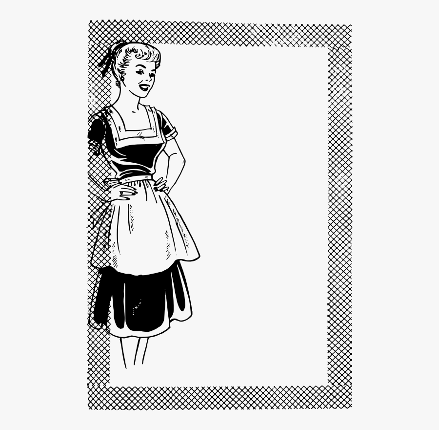 Transparent Vintage Housewife Clipart - 1950s Housewife Cartoon, Transparent Clipart