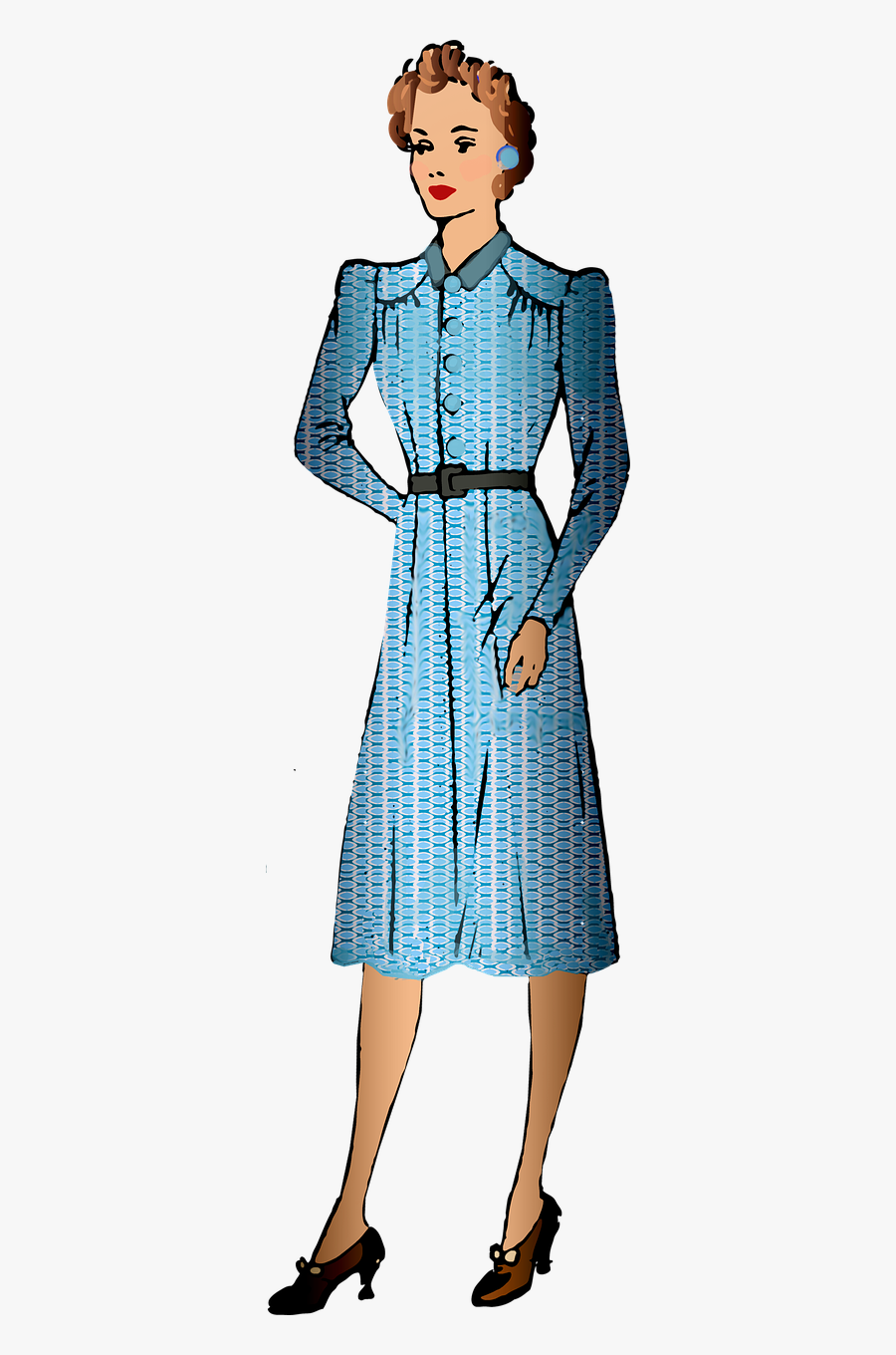 Retro Woman Vintage Woman 1940"s - 1940 Woman Png, Transparent Clipart