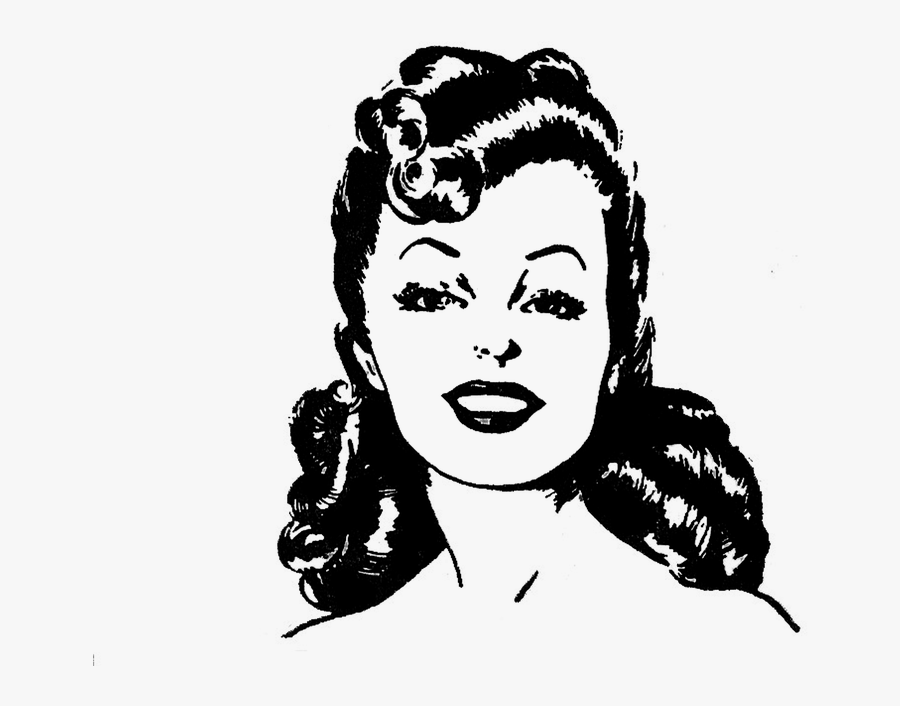 Transparent Retro Woman Clipart - Retro Lady Clip Art, Transparent Clipart