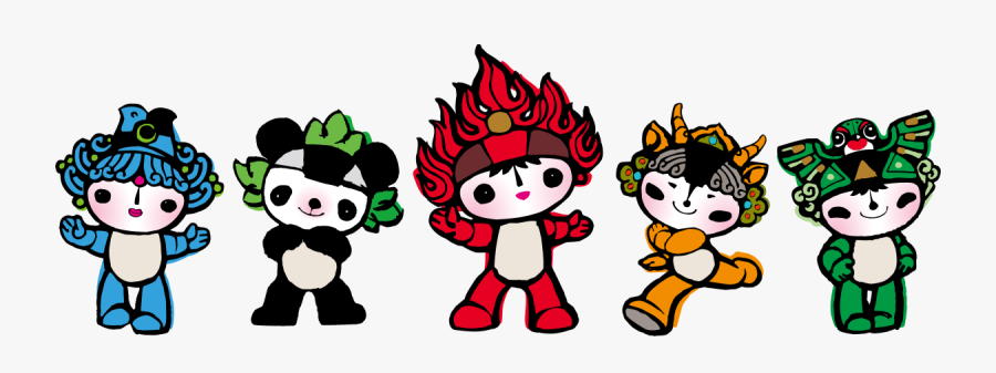 2008 Beijing Olympics Mascots, Transparent Clipart