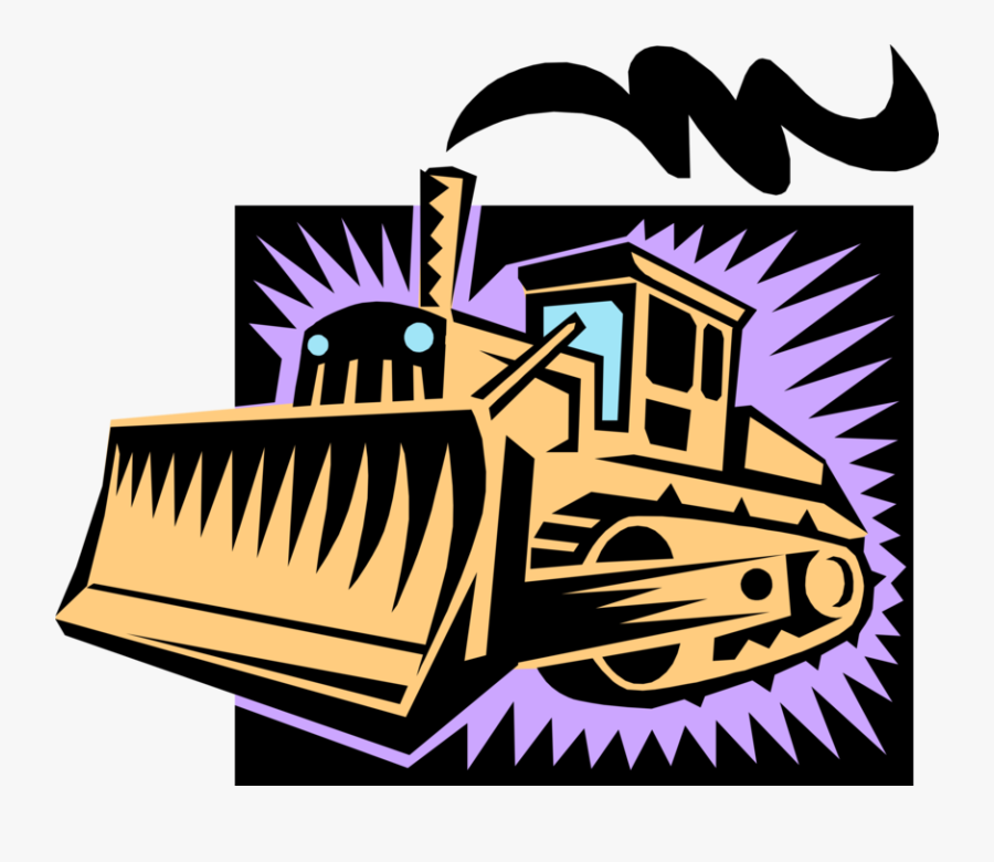Vector Illustration Of Construction Industry Heavy - Vector Heavy Equipment Dozer, Transparent Clipart