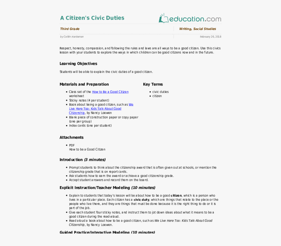 Clip Art A Citizen S Civic - Means Of Transport Lesson Plan, Transparent Clipart