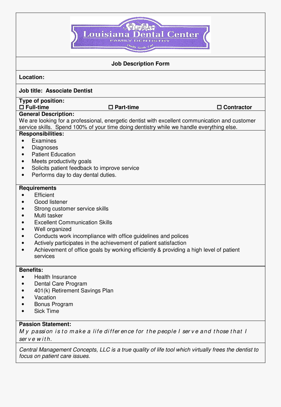Job Description For General Dentist, Transparent Clipart