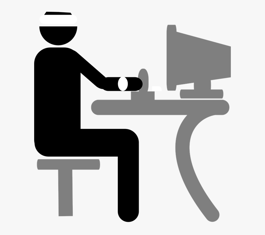 Person Sitting On Computer Clipart, Transparent Clipart