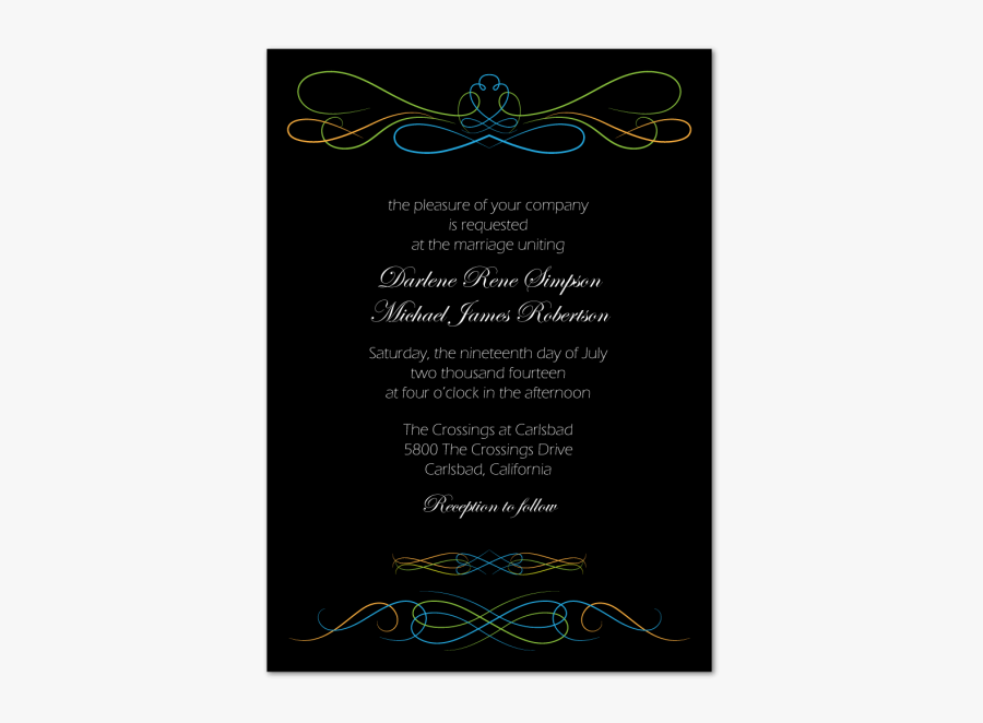 Clip Art Elegant Invitation - Calligraphy, Transparent Clipart