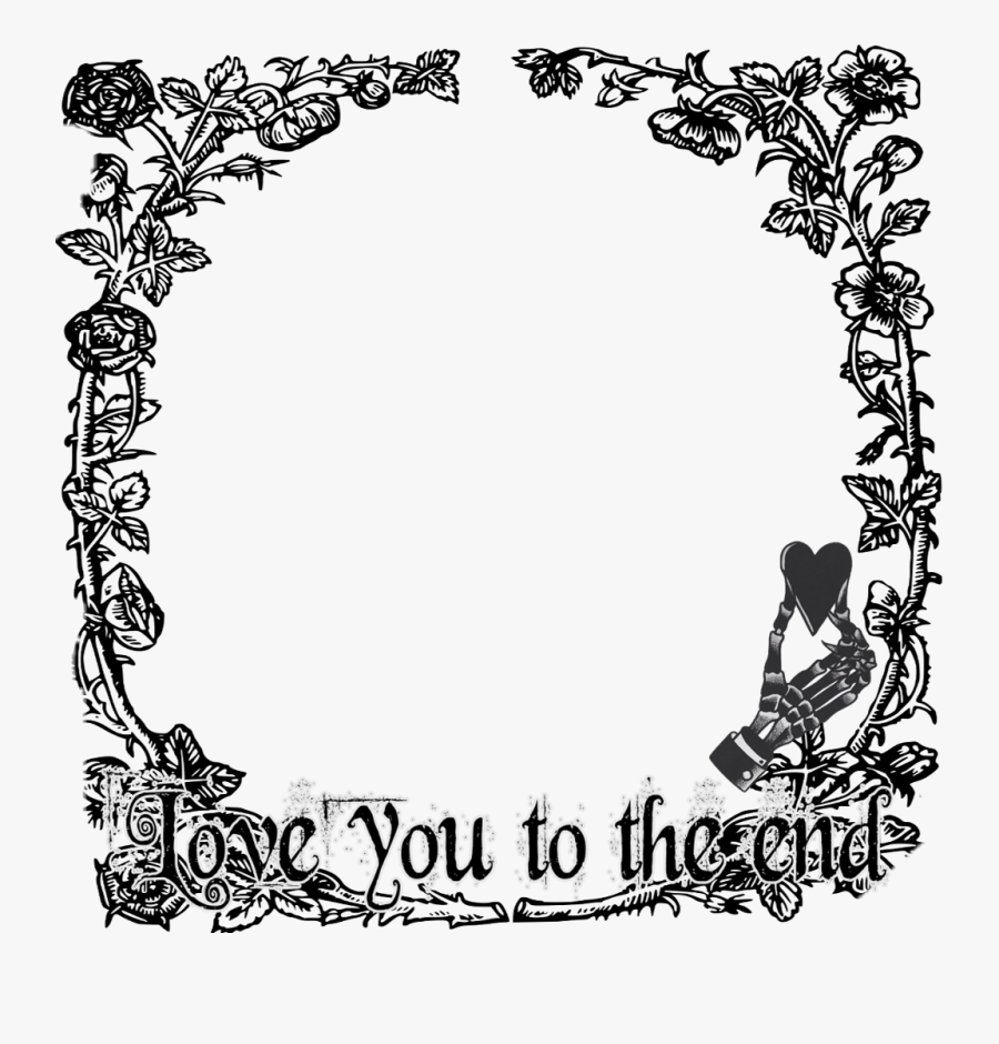 Frame Love Rose Vintage Blackrose - Transparent Black Rose Frame Clipart, Transparent Clipart