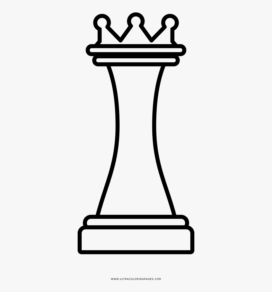 Chess Queen Coloring Page - Desenho Da Rainha Do Xadrez, Transparent Clipart