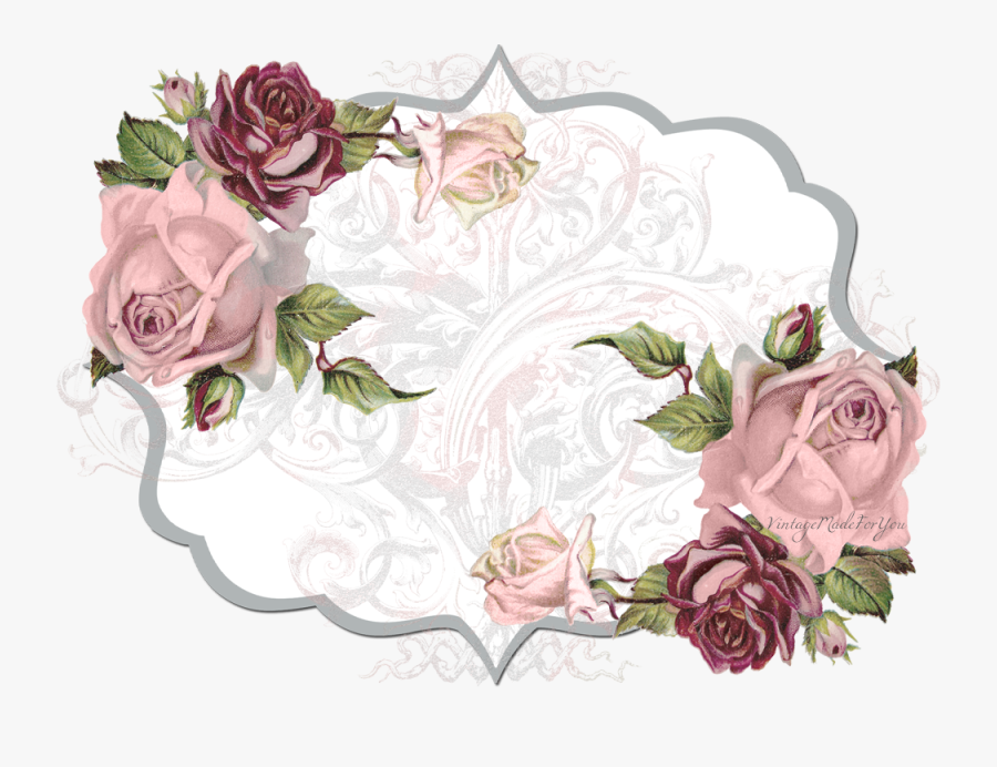 Clip Art Rose Header - Free Png Vintage Flower, Transparent Clipart