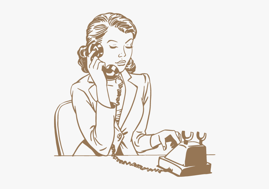 Woman Dialing A Number On An Old School Phone - Businessperson, Transparent Clipart