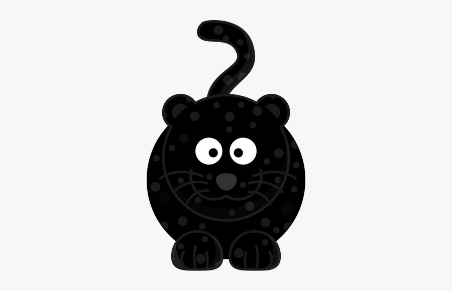 Black Cat Vector Drawing - Cartoon Black Jaguars Clipart, Transparent Clipart