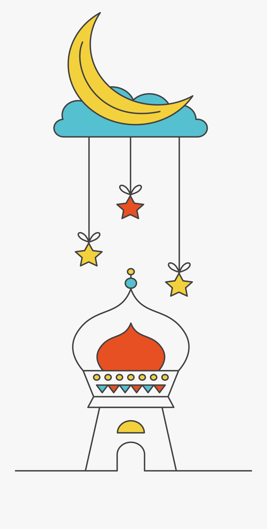 Under Illustration Moon Al-adha Eid Church The Clipart - Eid Ul Adha Drawing, Transparent Clipart