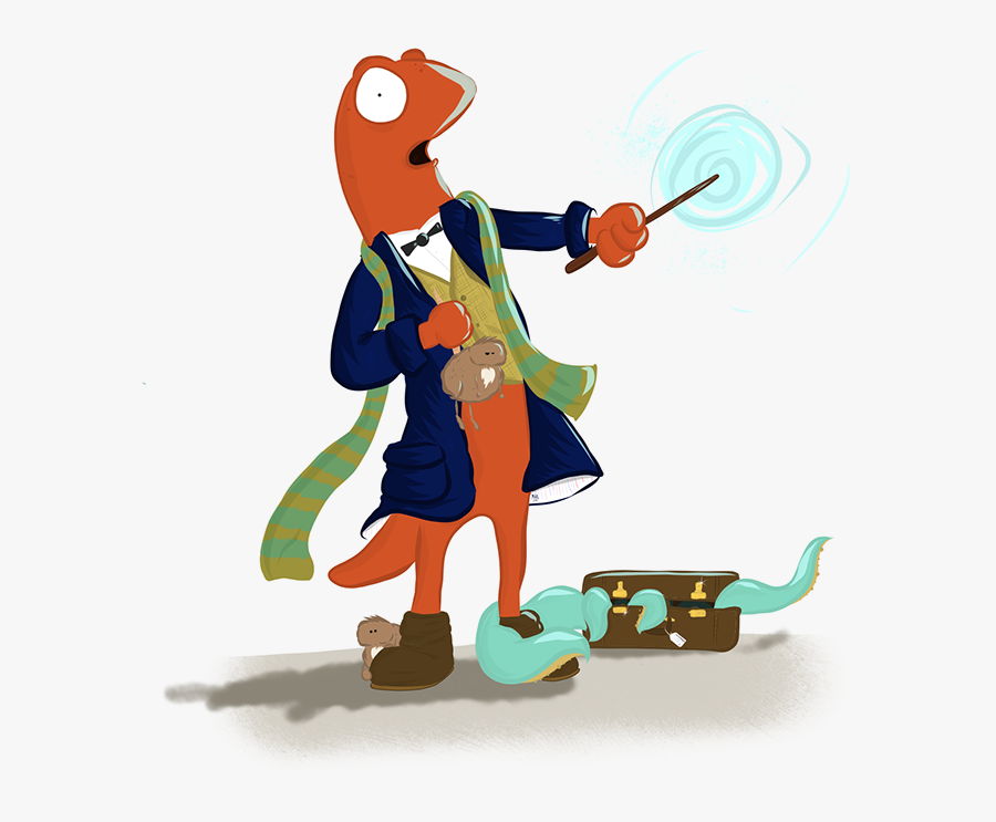 Salamander Character, Transparent Clipart