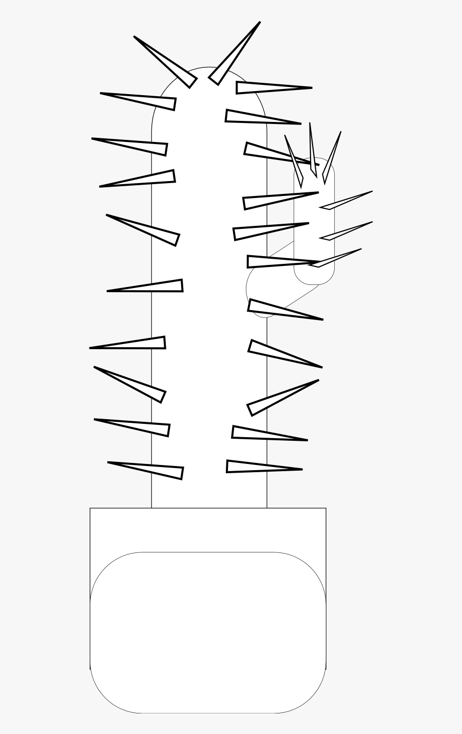 Cactus 10 Black White Line Art Flower Scalable Vector - Monochrome, Transparent Clipart