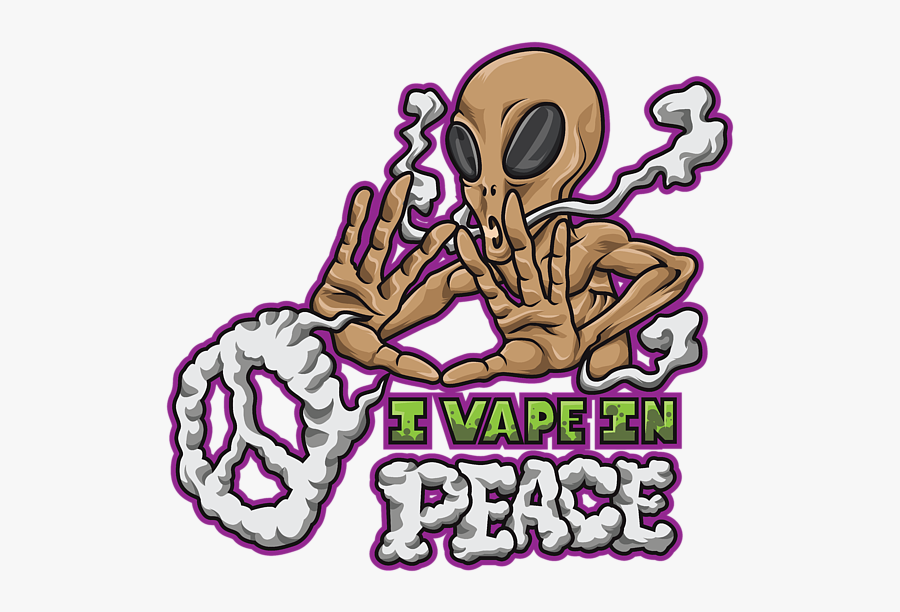 Alien Vaping Art, Transparent Clipart