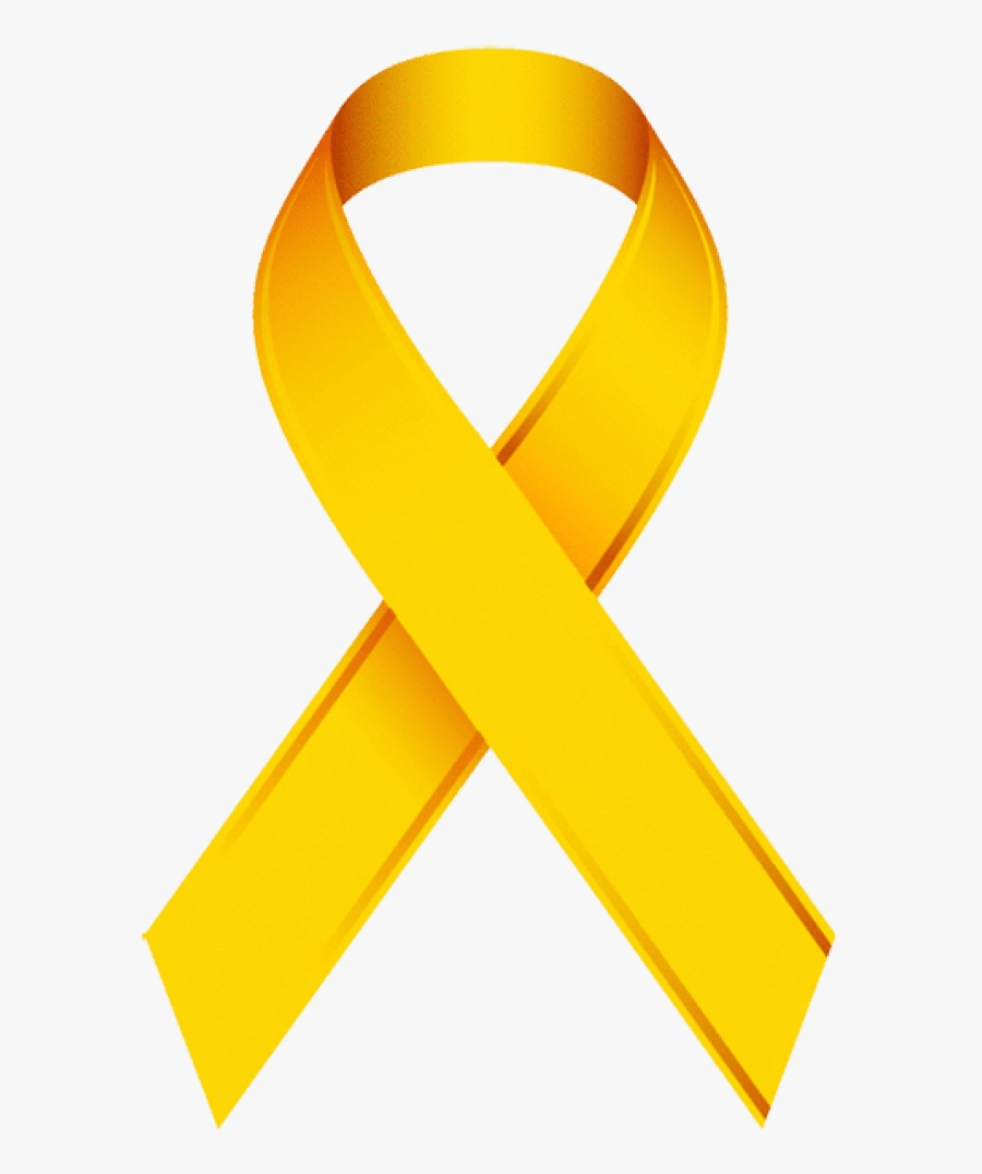 Clip Art Of A Childhood Cancer Awareness Ribbon - Gold Ribbon Childhood Cancer Awareness Month, Transparent Clipart