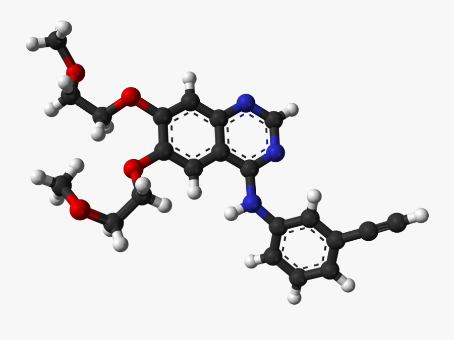 Erlotinib 1m17 3d Balls - Compounds Clipart, Transparent Clipart
