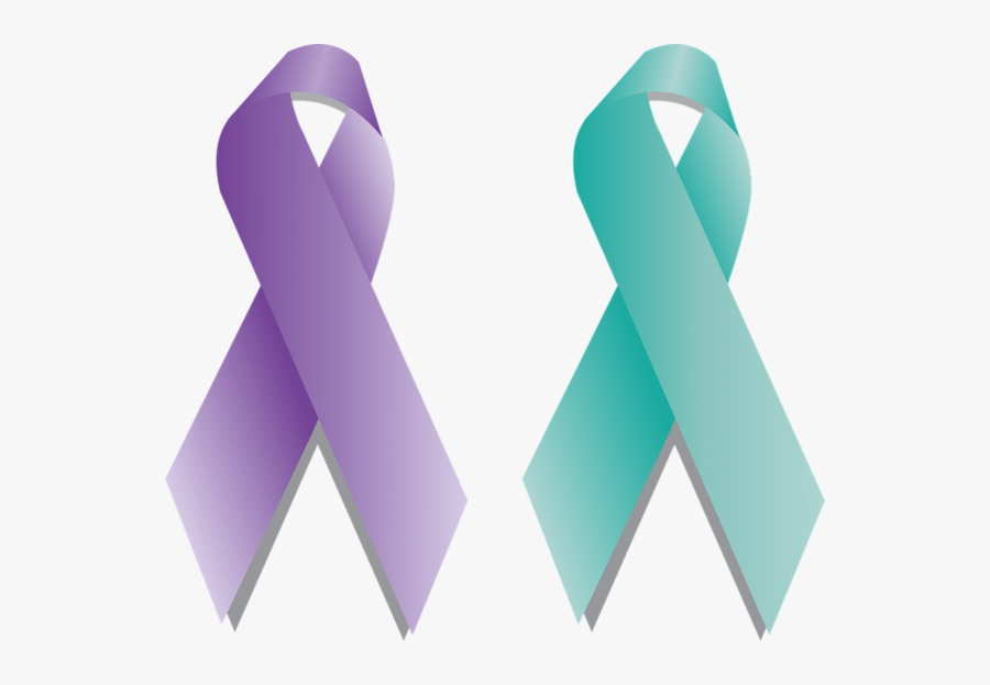 Teal And Purple Ribbons, Transparent Clipart