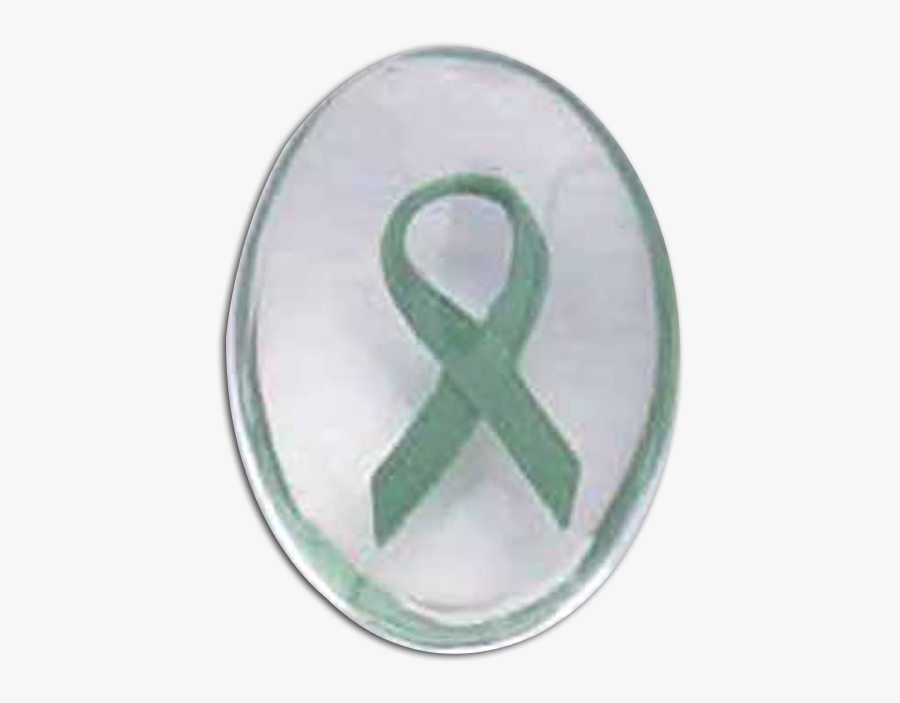 Green Awareness Ribbon Smooth Worry Stone - Cross, Transparent Clipart