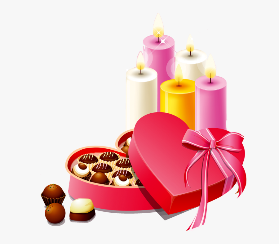 Box Of Chocolates Clipart - Heart Candle Png, Transparent Clipart