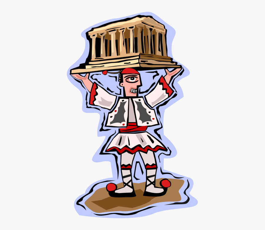 Vector Illustration Of Athenian Holds Classical Greece, Transparent Clipart