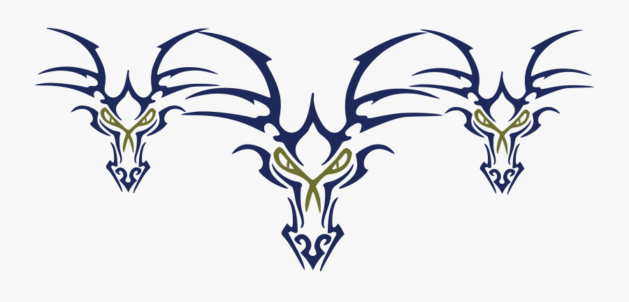 Transparent Tribal Dragon Png - Tribal Dragon Head Tattoo, Transparent Clipart