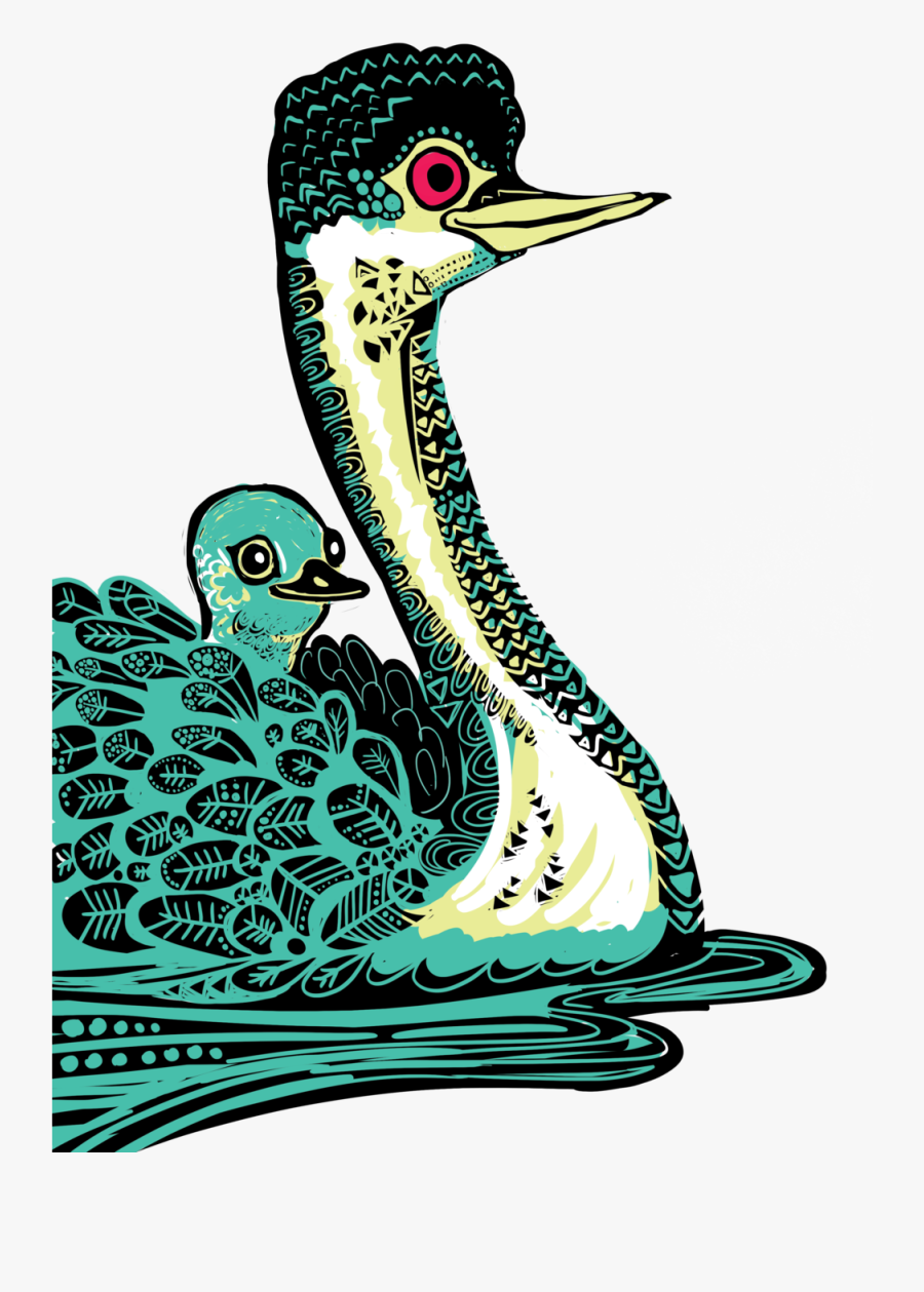 Grebe Mama /caitlincampbellart - Illustration, Transparent Clipart