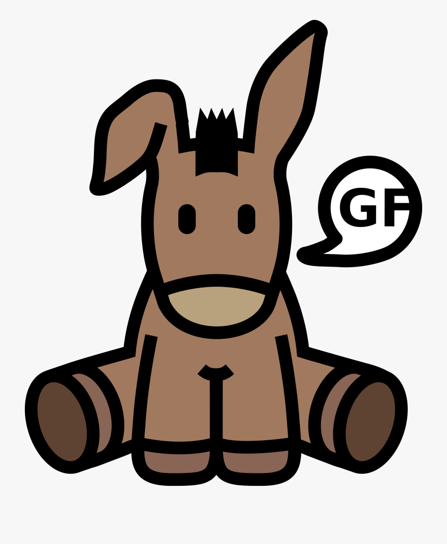 Iconified Donkey Clip Arts - Cute Donkey Clipart, Transparent Clipart