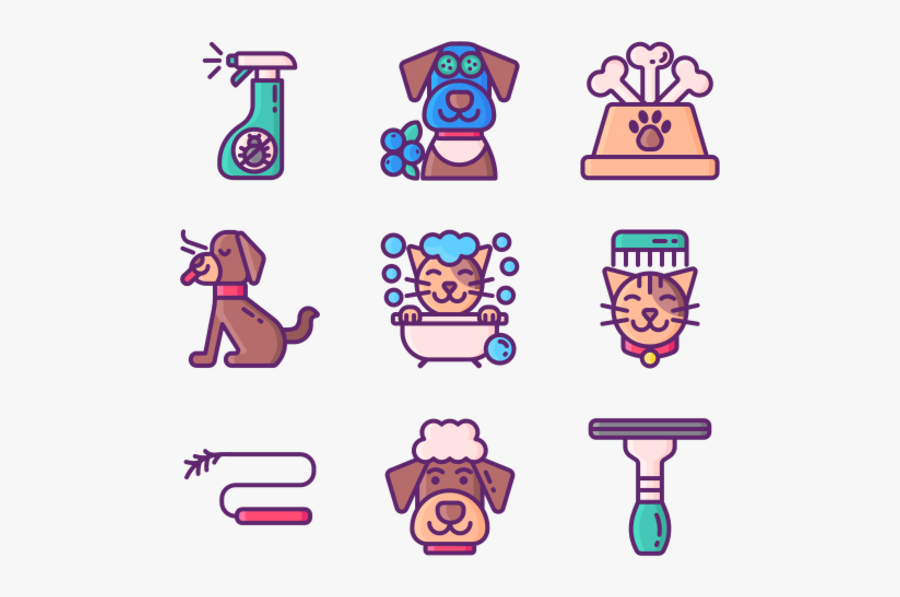 Pet Grooming - Pet Grooming Icons, Transparent Clipart