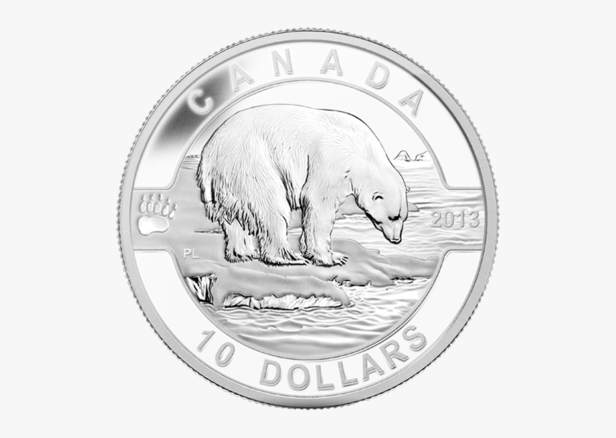 Canada 2013 10$ The Polar Bear 2013 O Canada 1/2 Oz - Polar Bear Coin Canada, Transparent Clipart