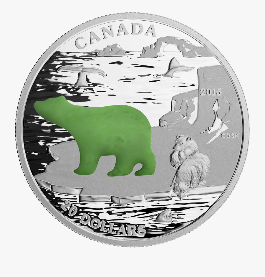 Canadian Coin Polar Bear, Transparent Clipart