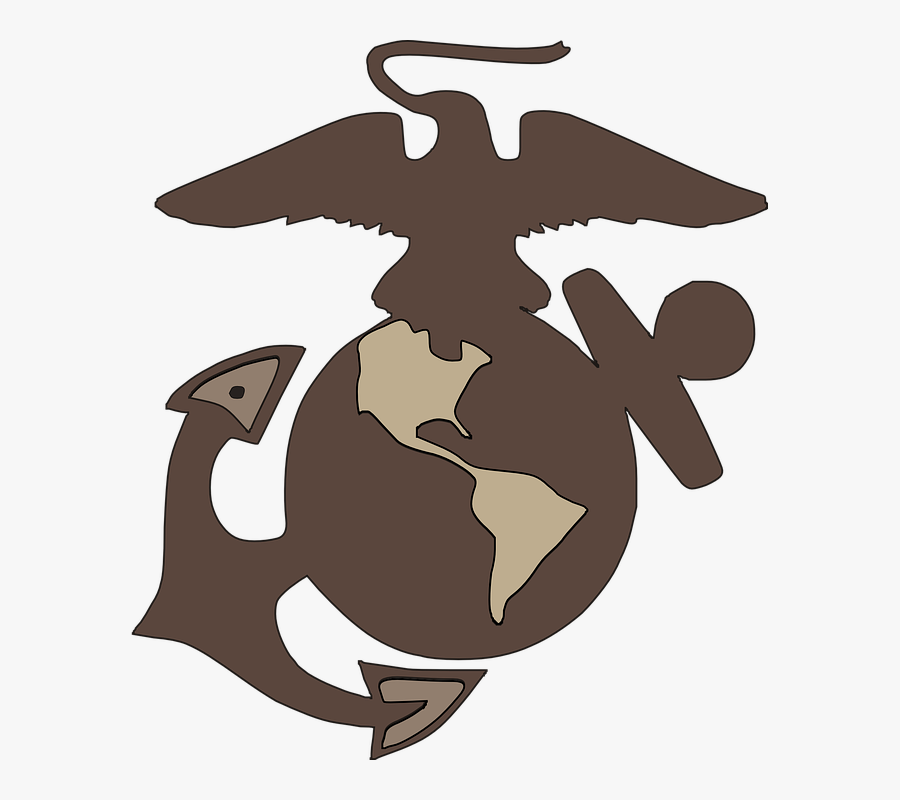 Marine, Globe, Anchor, Eagle, Snake, Logo - Usmc Eagle Globe And Anchor Black, Transparent Clipart