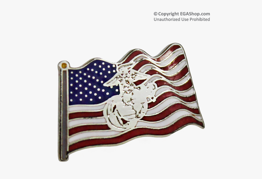 Lapel Pin American Flag - American Flag And Eagle Globe And Anchor Lapel Pin, Transparent Clipart