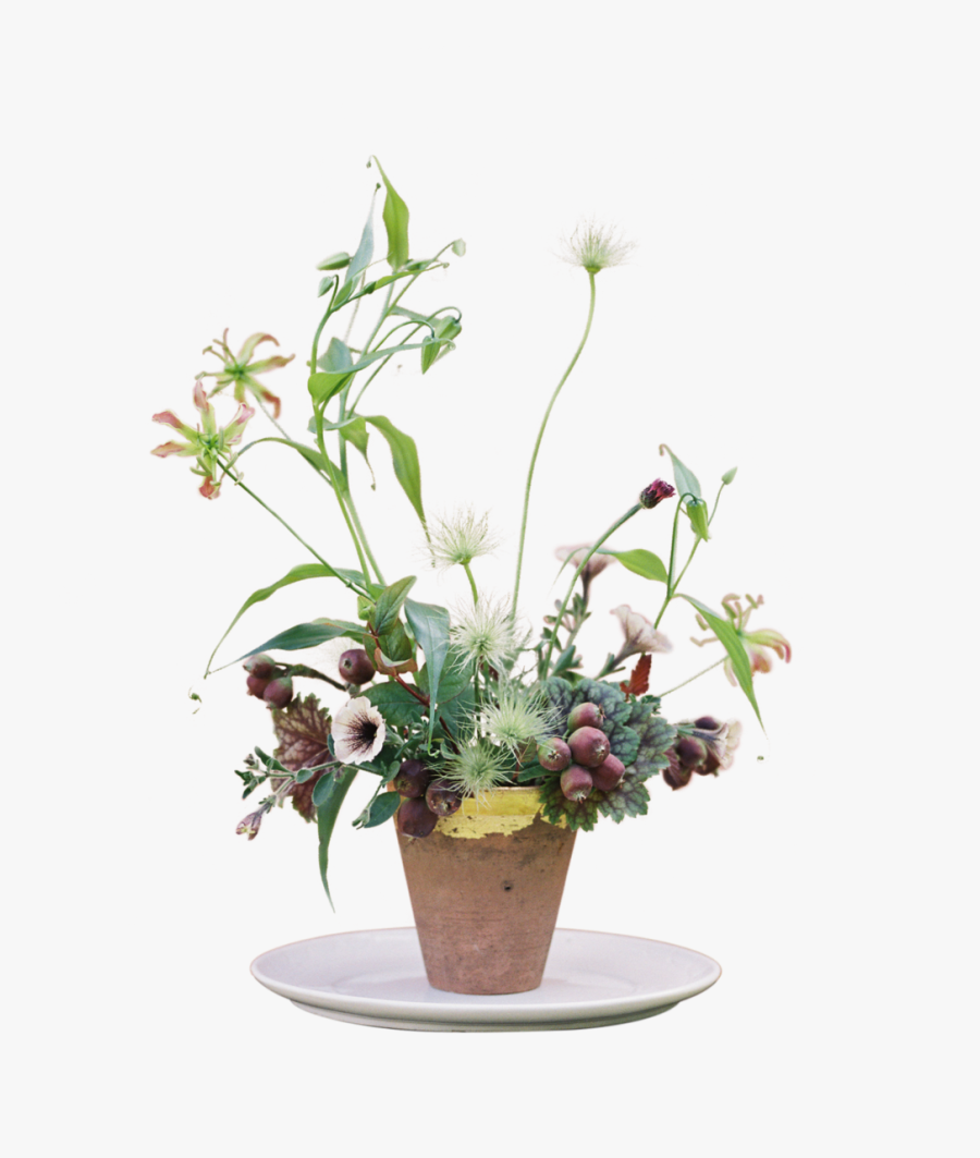 Flowers And White Plate2 Transparent Images Ikebana - Bouquet, Transparent Clipart