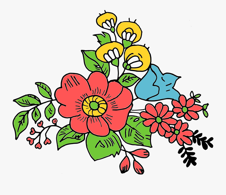 Bouquet Of Flower Transparent Drawing, Transparent Clipart